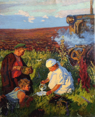  Работа выполнена маслом на холсте. Размер картины составляет 203 х 170 см.