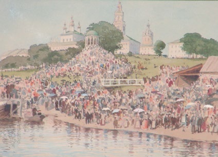 Бенуа А. Н. Кострома. 1898 год. Бумага, акварель, белила.