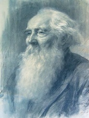 Колесов М. С. Старик-натурщик. 1953 год. Бумага, итальянский карандаш.