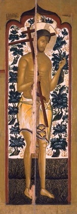 Икона "Благоразумный разбойник". Сер. XVII в. Дерево, темпера.