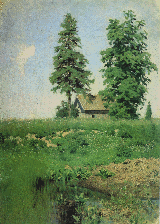  I.I. Levitan. A Hut in the Meadow (a study). Костромской музей