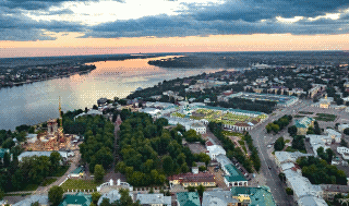  Кострома с высоты. Kostroma Kremlin