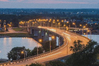  Вечерние улицы города в иллюстрациях