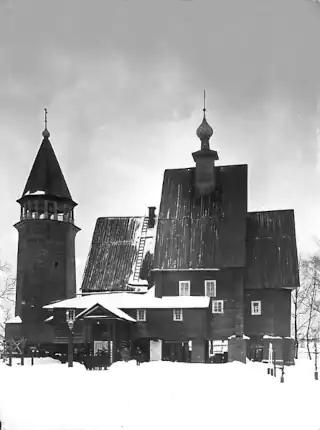 Village Spas, church with a wooden bell tower